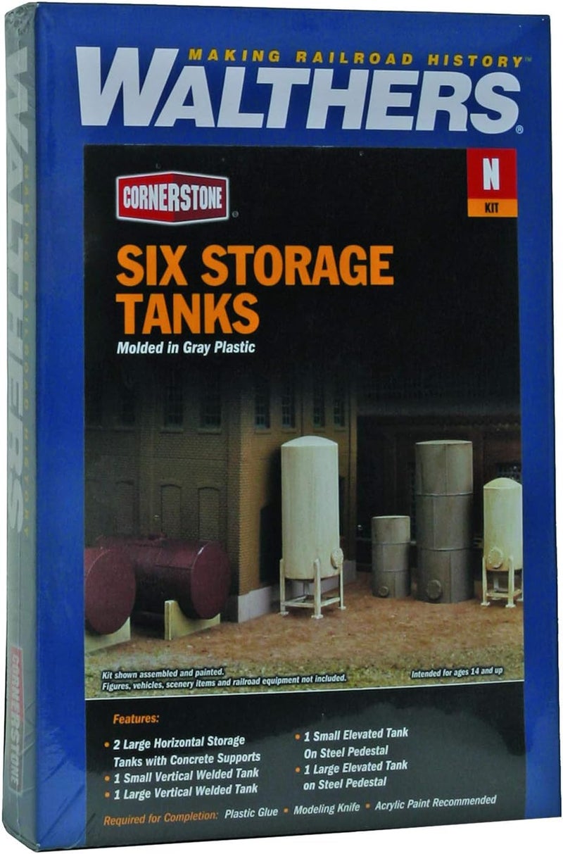 Cornerstone Walthers N Scale Modulars Storage Tanks Package (6) - Image 2